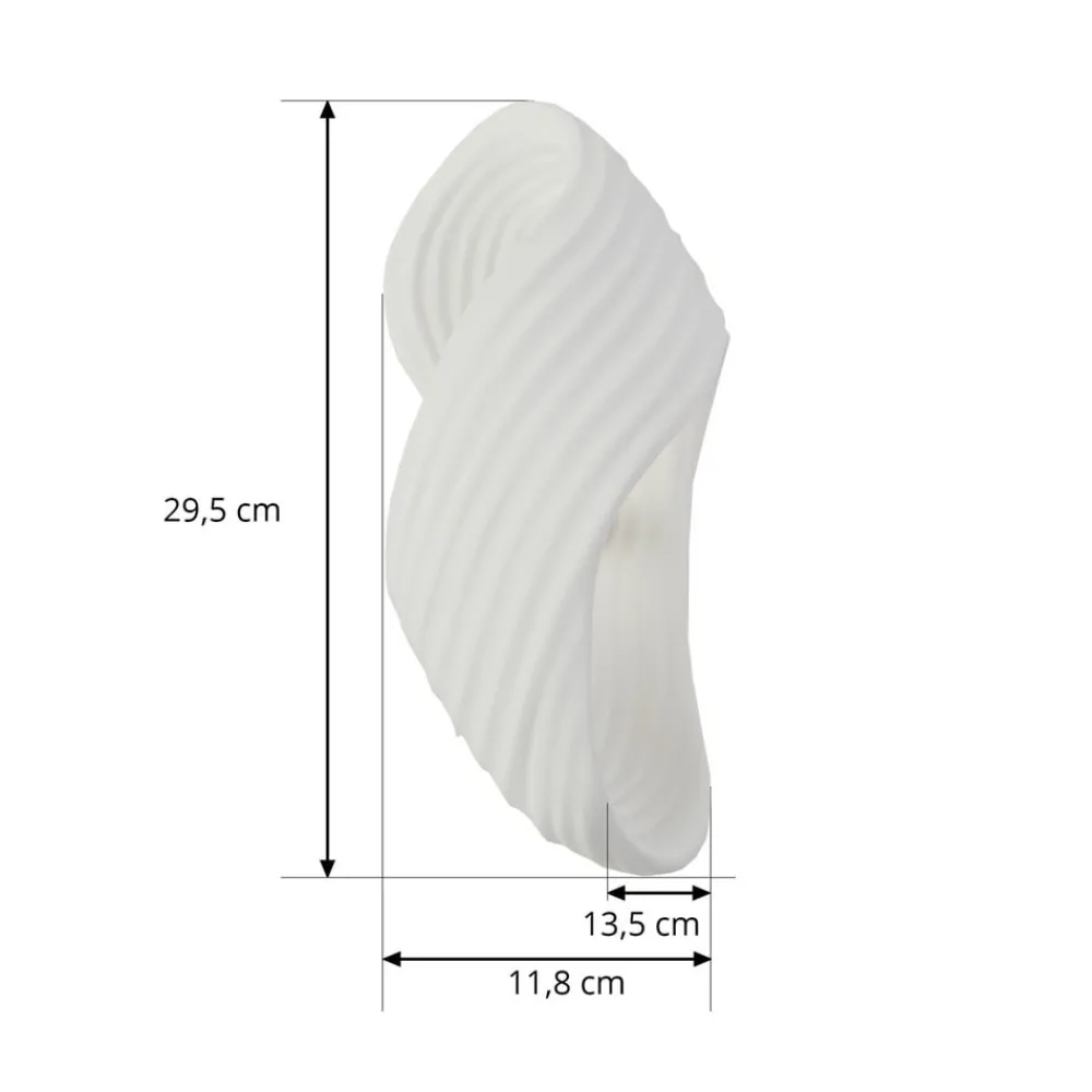 Lindby Gang|Pendellamper > væglampe Ornela, hvid, gips, højde 29,5 cm