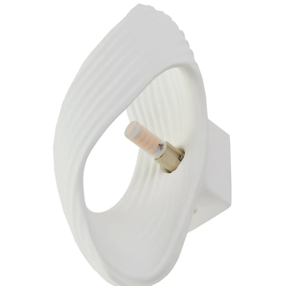 Lindby Gang|Pendellamper > væglampe Ornela, hvid, gips, højde 29,5 cm