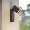Lindby Væglampe Med Sensor > væglampe Othil, sensor, antracit, metal, IP44