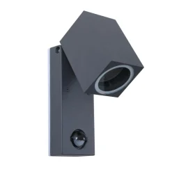 Lindby Væglampe Med Sensor > væglampe Othil, sensor, antracit, metal, IP44