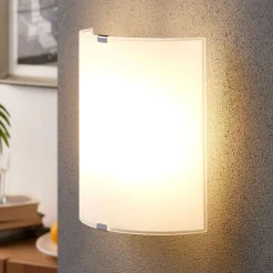 Lindby Gang|Pendellamper > væglampe Phil, hvid, glas, højde 21 cm, sæt med 3 stk