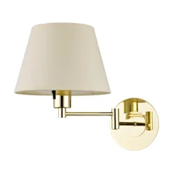 Lindby Gang|Pendellamper > væglampe Pola, 30 cm, messing, udtrækkelig, tekstil