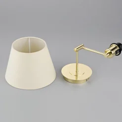 Lindby Gang|Pendellamper > væglampe Pola, 30 cm, messing, udtrækkelig, tekstil
