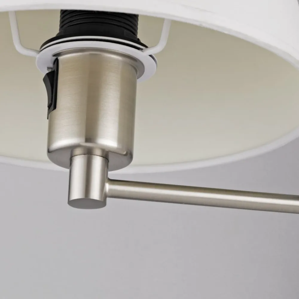 Lindby Væglamper|Væglamper > væglampe Pola, 30 cm, nikkel, udtrækkelig, tekstil