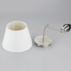 Lindby Væglamper|Væglamper > væglampe Pola, 30 cm, nikkel, udtrækkelig, tekstil