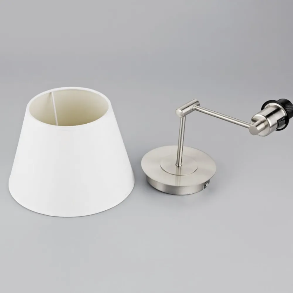 Lindby Væglamper|Væglamper > væglampe Pola, 30 cm, nikkel, udtrækkelig, tekstil