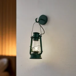 Væglamper|Væglamper ^ Lindby væglampe Raisa, grøn, metal, lygte, E14