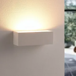 Væglamper|Væglamper ^ Lindby væglampe Santino, 22 cm, gips, G9, kan males