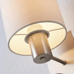 Væglamper|Væglamper ^ Lindby væglampe Shajan, 29 cm, tekstil, E27, LED-læselampe