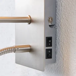 Væglamper|Væglamper ^ Lindby væglampe Shajan, 29 cm, tekstil, E27, LED-læselampe