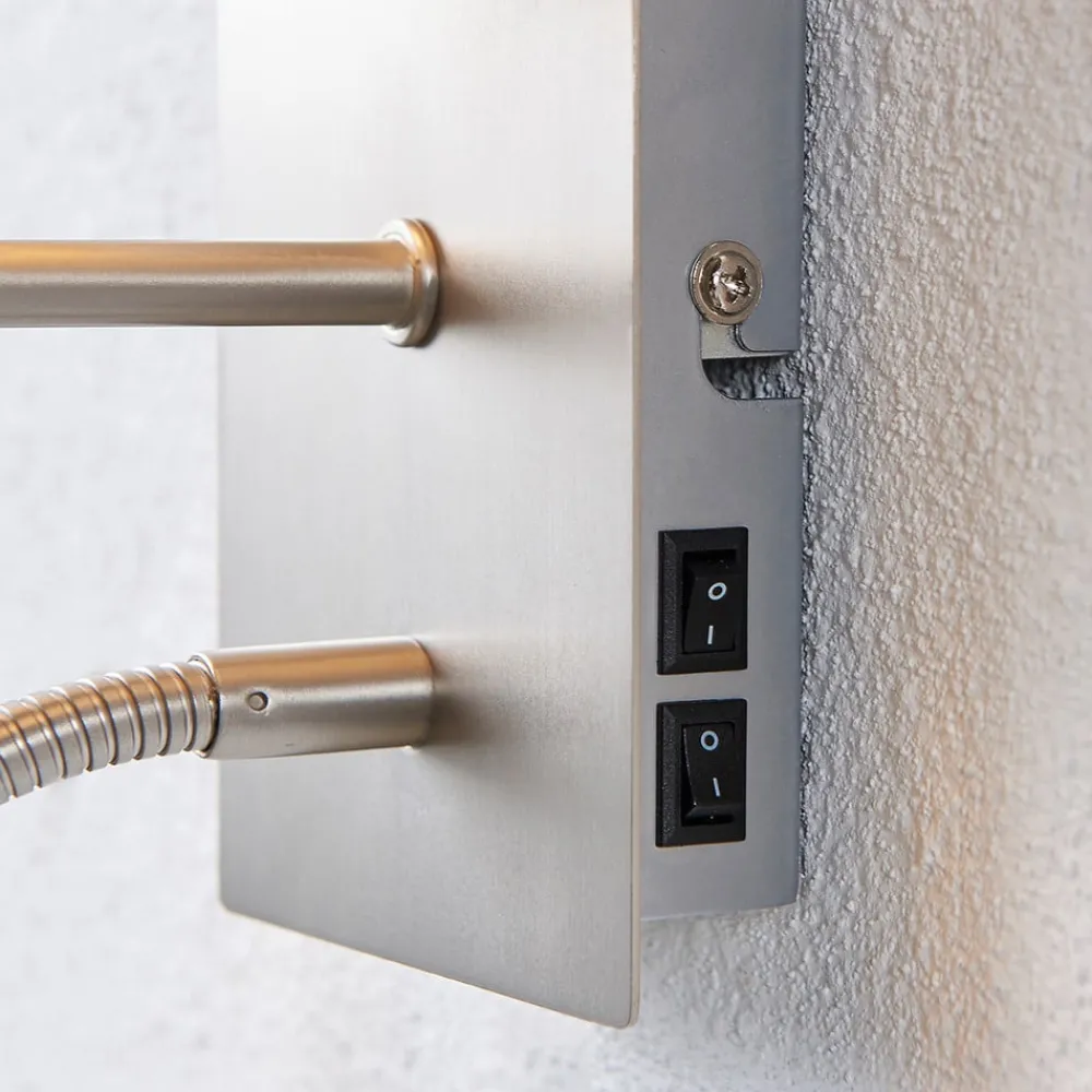 Væglamper|Væglamper ^ Lindby væglampe Shajan, 29 cm, tekstil, E27, LED-læselampe