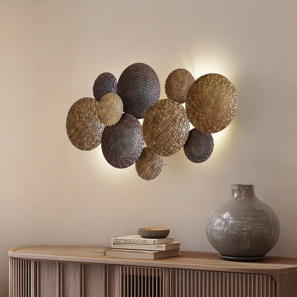 Lindby Gang|Væglamper > væglampe Soraya, guld/kobber, metal, 2 lyskilder, 51 cm