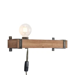 Væglamper|Væglamper ^ Lindby væglampe Sverina, 40 cm, træ, stik, E27