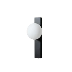 Lindby Væg- Og Spejllamper|Væglamper > væglampe Tavrik, sort/hvid, højde 30 cm, glas