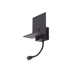 Lindby Væglamper > væglampe Thorid, sort, USB, LED-læselampe, G9