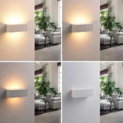 Lindby Gang|Pendellamper > væglampe Tjada, 22 cm, hvid, gips, G9, kan males