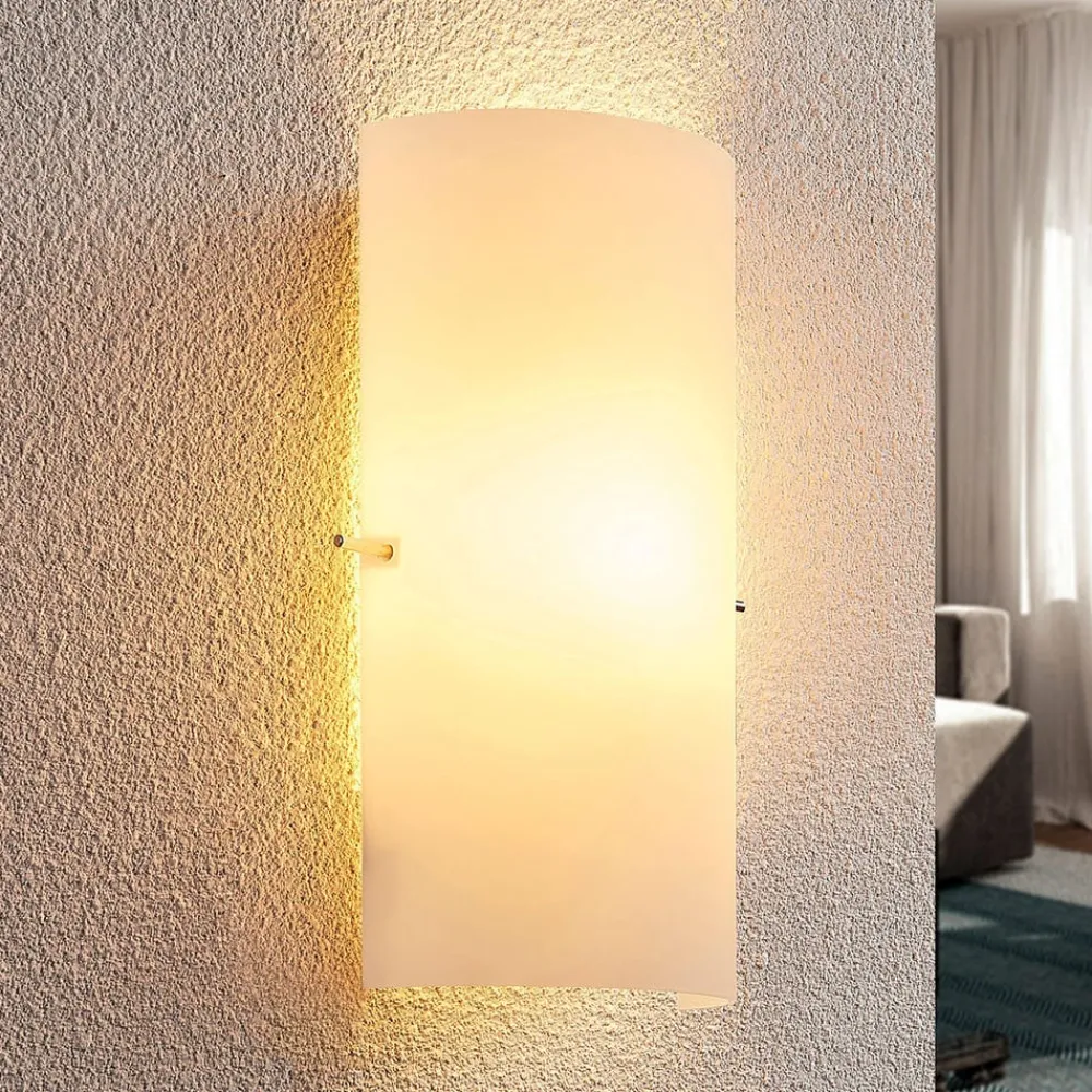 Lindby Væglamper|Væglamper > væglampe Tuli, 28 cm, glas, halvcirkelformet, E14