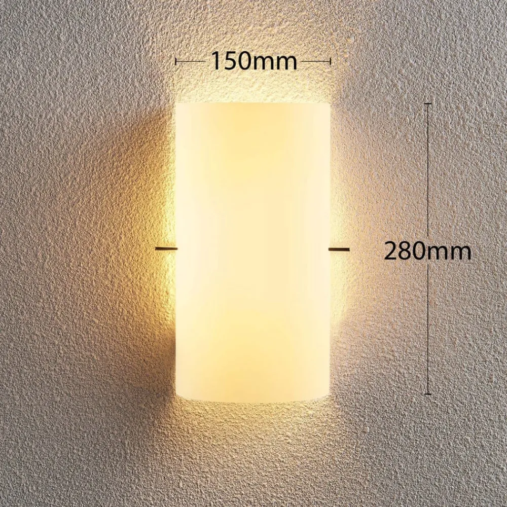 Lindby Væglamper|Væglamper > væglampe Tuli, 28 cm, glas, halvcirkelformet, E14
