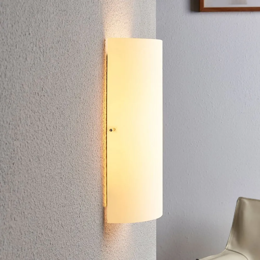 Lindby Væglamper|Væglamper > væglampe Tuli, 28 cm, glas, halvcirkelformet, E14
