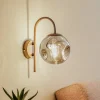 Lindby Gang|Væglamper > væglampe Valentina, E14, røggrå, glas, 28,6 cm