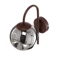 Lindby Gang|Væglamper > væglampe Valentina, E14, røggrå, glas, 28,6 cm