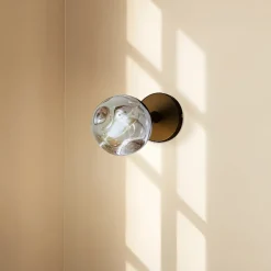 Lindby Væglamper > væglampe Valentina, grå/sort, glas, Ø 10 cm
