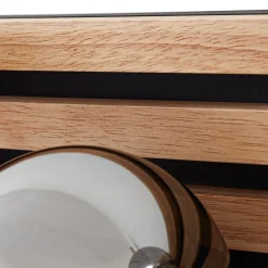 Lindby Væglamper > væglampe Woodora, træ, glas, røggrå, 4 lyskilder