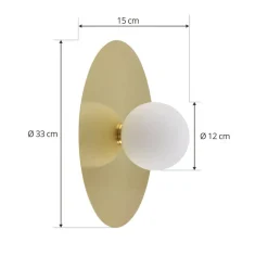 Væglamper|Væglamper ^ Lindby væglampe Zain, guld/hvid, glas, Ø 33 cm, G9
