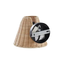Lindby Gang|Væglamper > væglampe Zyralia, træfarvet, rattan, 19,5 cm høj