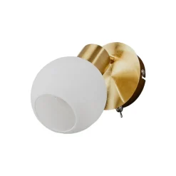 Lindby Gang|Pendellamper > vægspot Elaina, messingfarvet, glas, 14 cm høj, E14