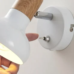 Lindby Gang|Væglamper > vægspot Fridolin, 14 cm, hvid, metal, afbryder