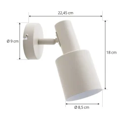 Lindby Væglamper|Væglamper > vægspot Ovelia, beige, metal, E27