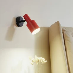 Lindby Væglamper|Spotlights > vægspot Ovelia, orange/sort, metal, E27