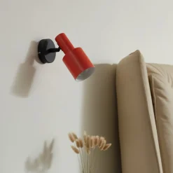 Lindby Væglamper|Spotlights > vægspot Ovelia, orange/sort, metal, E27