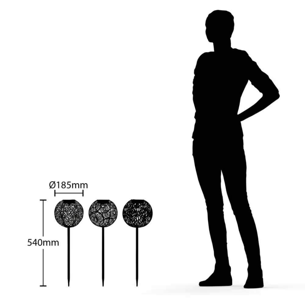 Lindby Dekorationsbelysning|Solcellelamper > Vilani LED-solcellelampe i sæt med 3 stk.