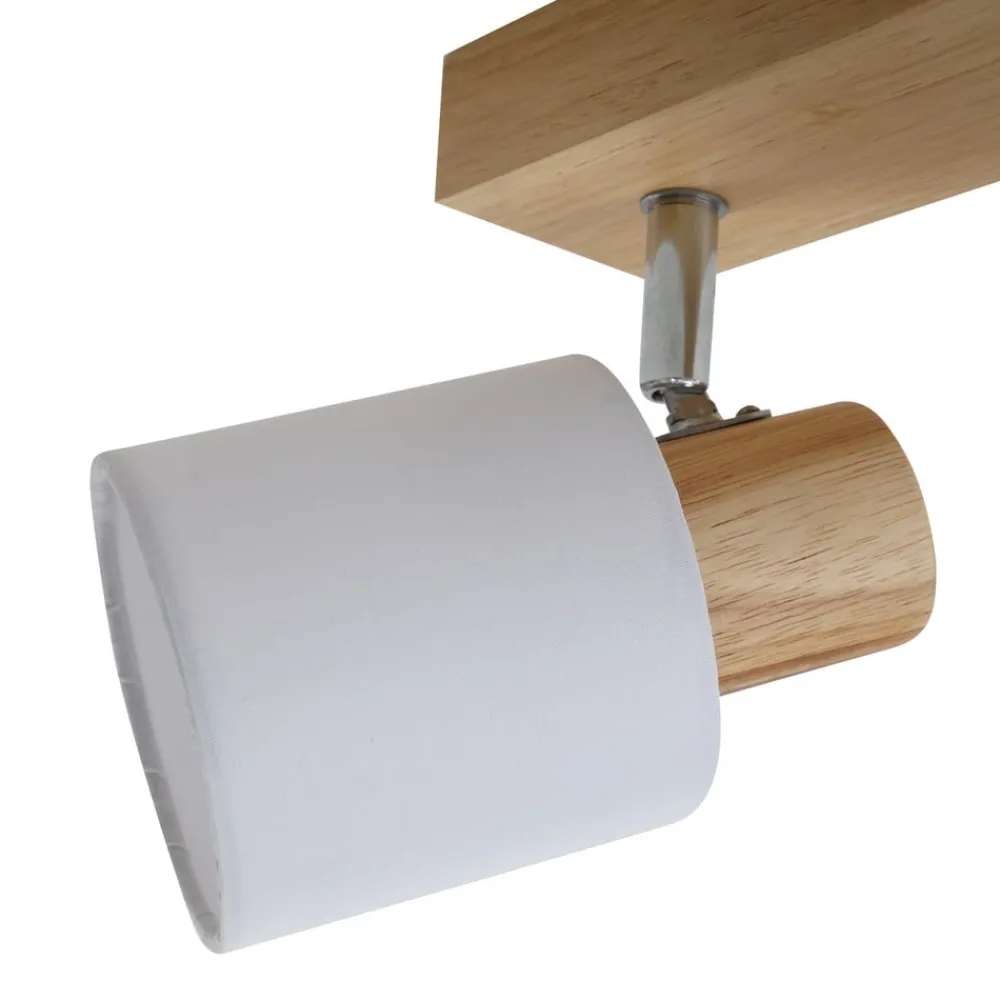Lindby Gang|Loftlamper > Wanessa loftspot, 47 cm, 3 lyskilder, hvid, træ, E14