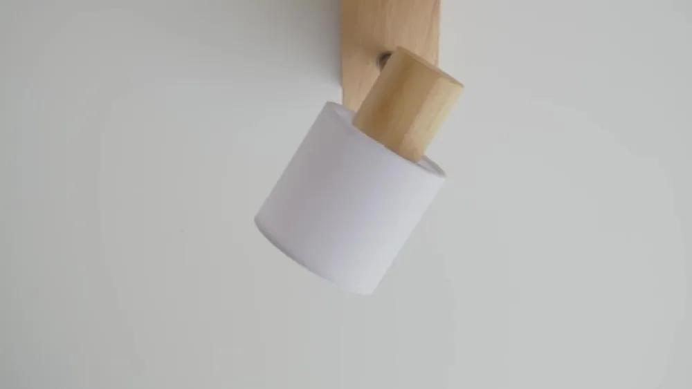 Gang|Loftlamper ^ Lindby Wanessa loftspot, 39 cm, 2 lyskilder, træ, hvid, E14
