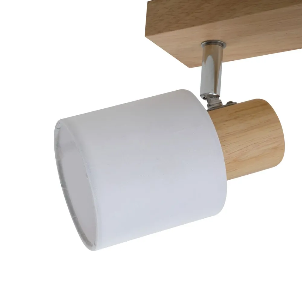 Gang|Loftlamper ^ Lindby Wanessa loftspot, 39 cm, 2 lyskilder, træ, hvid, E14
