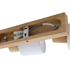 Gang|Loftlamper ^ Lindby Wanessa loftspot, 39 cm, 2 lyskilder, træ, hvid, E14