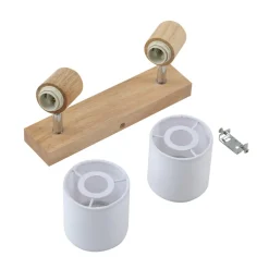 Gang|Loftlamper ^ Lindby Wanessa loftspot, 39 cm, 2 lyskilder, træ, hvid, E14