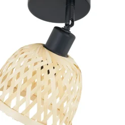 Spotlights ^ Lindby Youstin loftspot, Ø 12,5 cm, bambus, E14