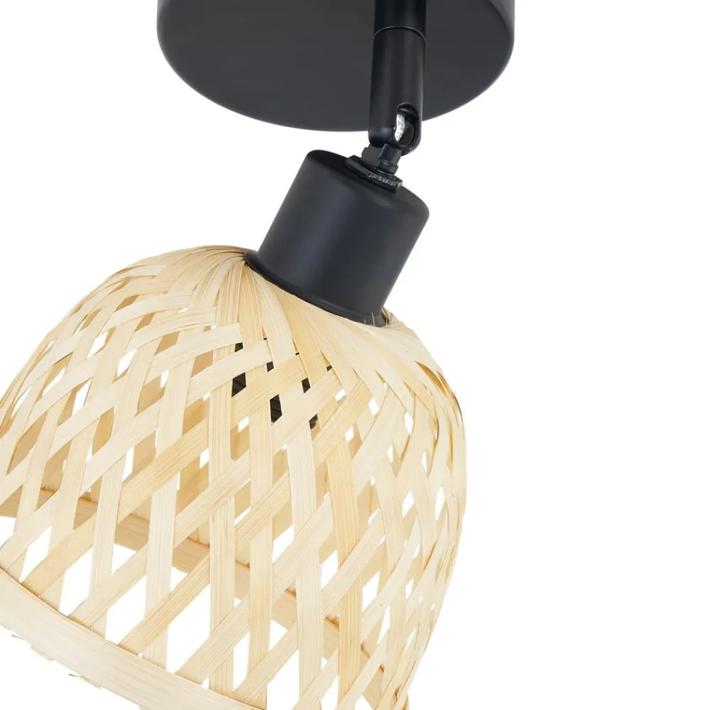 Spotlights ^ Lindby Youstin loftspot, Ø 12,5 cm, bambus, E14