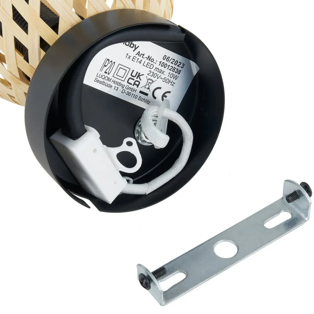 Spotlights ^ Lindby Youstin loftspot, Ø 12,5 cm, bambus, E14