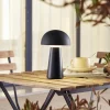 Lindby Dekorationsbelysning|Bordlamper > Zyre LED genopladelig bordlampe, sort, IP44, touchdæmper
