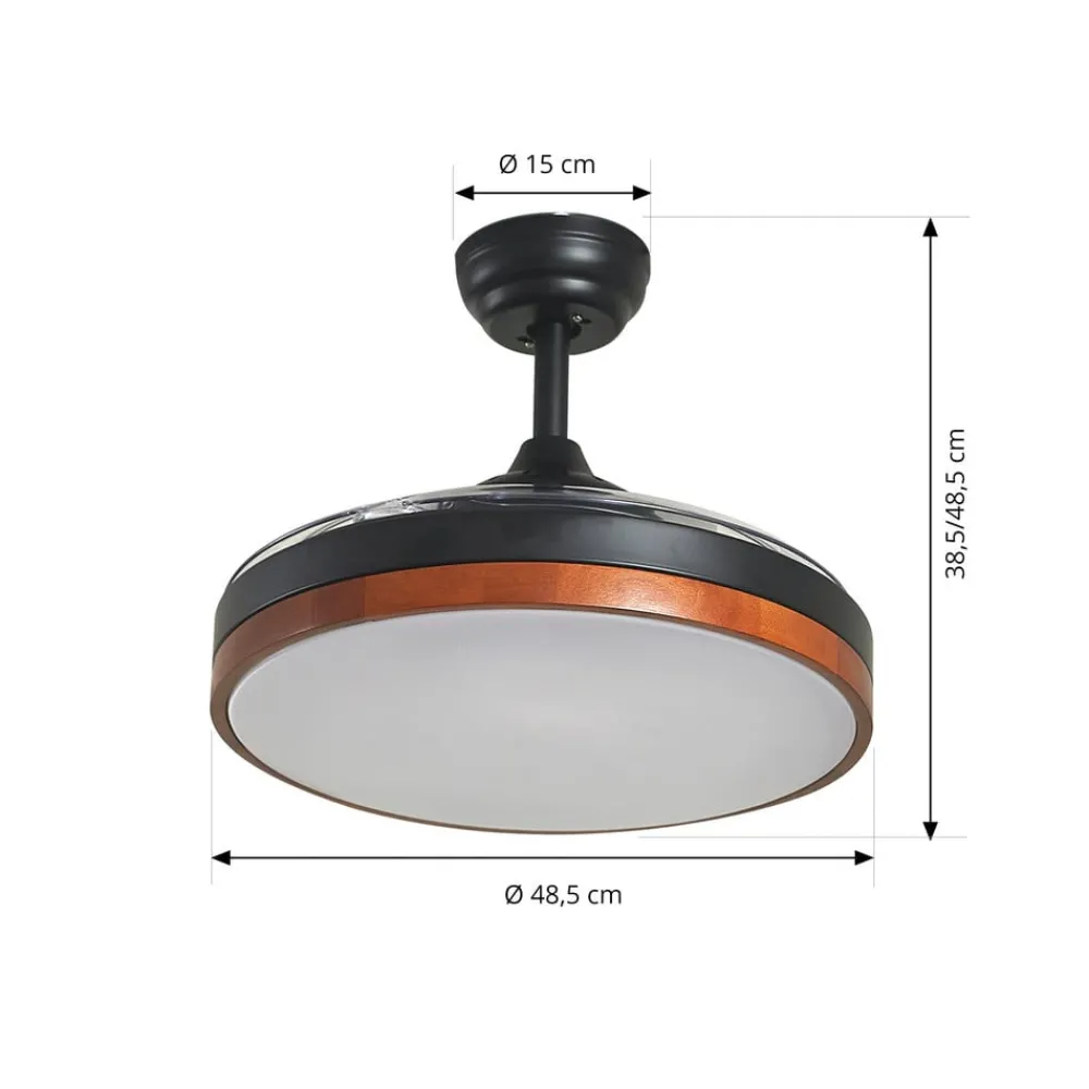 Lindby Loftventilatorer > Lindy LED-loftventilator Oras, sort, DC, støjsvag, 107 cm