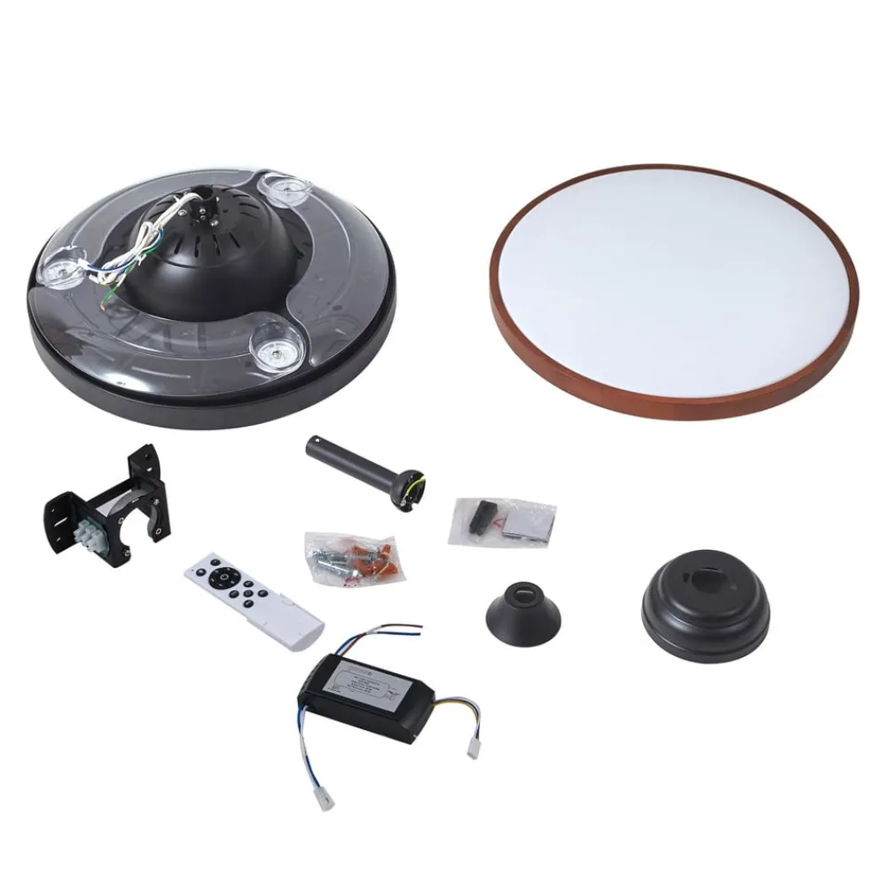 Lindby Loftventilatorer > Lindy LED-loftventilator Oras, sort, DC, støjsvag, 107 cm
