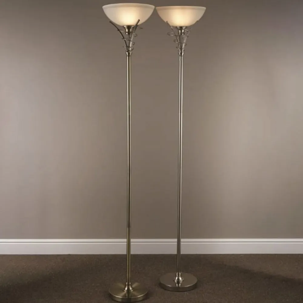 Searchlight Gulvlamper|Gulvlamper > LINEAS tidløs gulvlampe, patineret messing