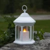 Terrassebelysning ^ STAR TRADING Linta LED-bordlampe i lygteform, hvid