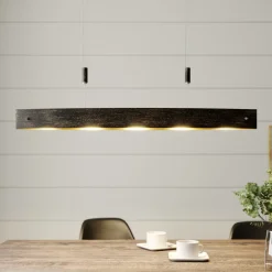 Lucande Pendellamper > Lio sort LED-hængelampe med gulddekor
