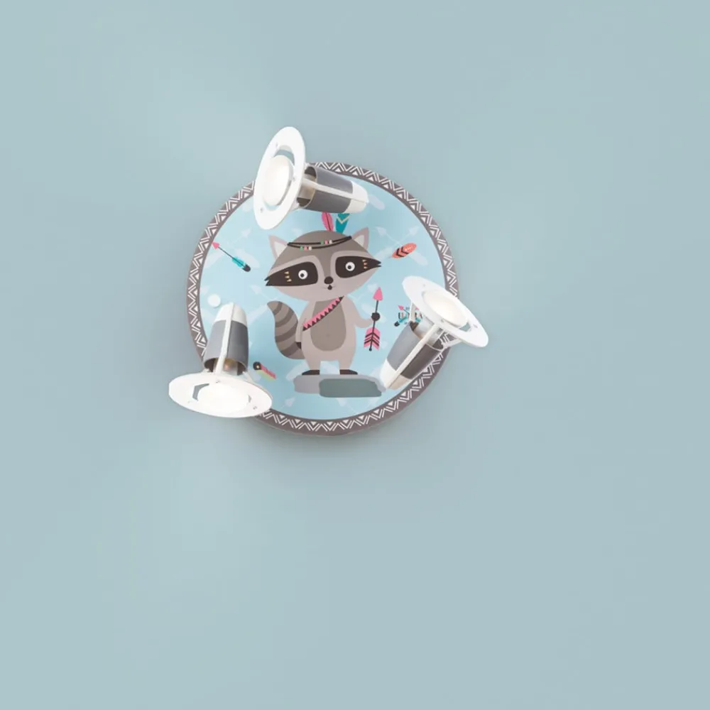 Elobra Loftlamper > Little Indians loftlampe, vaskebjørnen Oskar, blå